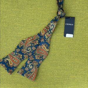 Daniel Cremieux Silk Bow Tie - Blue and Orange Paisley